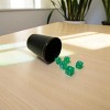 Slickblue Green Dice Set – 5 Translucent 16mm Dice with Black Plastic Cup & Green Felt Lining or Synthetic Leather Cup - 2 of 3