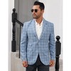Mens Plaid Blazer Sports Coat Casual Slim Fit Checkered Blazer for Men Wedding - 3 of 4