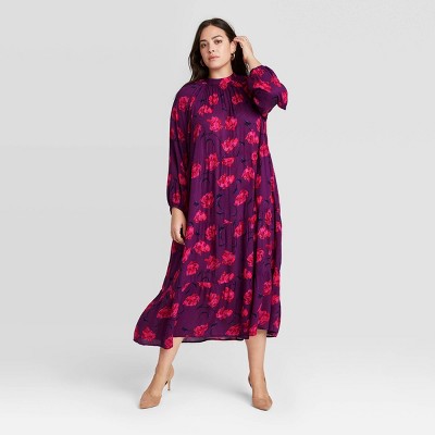 dark purple long sleeve dress