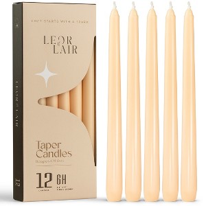 Leor & Lair Taper Candles - 12 Pack - 10" Tall Candlesticks for Dinner, Home Decor, Holiday, Wedding - 1 of 4
