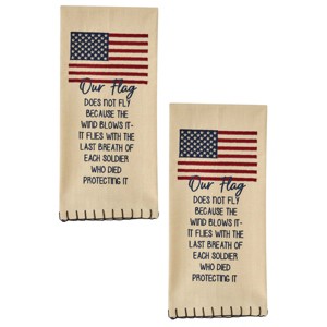 Park Designs Our Flag Beige Dishtowel Set of 2 - 1 of 4