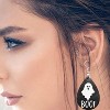 Fluorescent Faux Leather Halloween Earrings - Vampire Bat & Ghost BOO Pumpkin Teardrop Dangle, Lightweight Jewelry - 3 of 4
