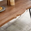 HDZNVF S Shape Irregular MDF Dining Table Metal Legs Wood Design Table Top - 4 of 4