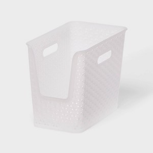 Y-Weave Narrow Easy Access Decorative Storage Basket Translucent - Brightroom™: Portable, Stackable, Clear Polypropylene Bin - 1 of 4