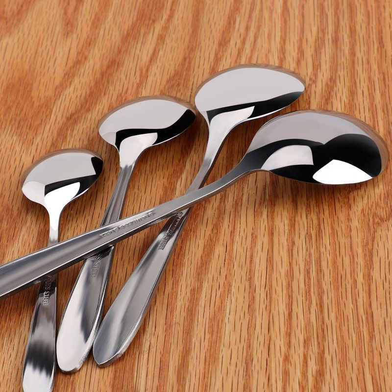 Unique Bargains Stainless Steel for Cooking Dining Spoons 4 Pcs Silver Tone 4 Pcs, 3 of 9