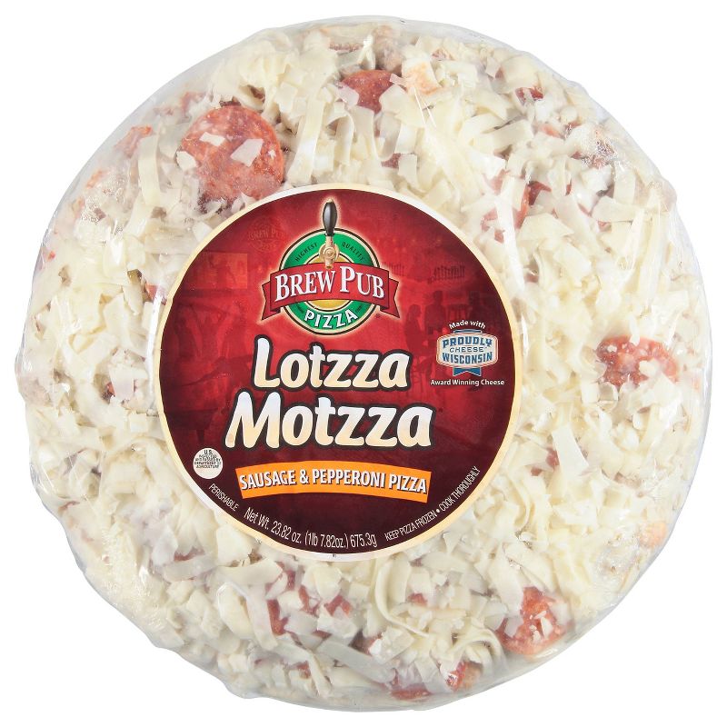Brew Pub Lotzza Motzza Sausage &#38; Pepperoni Frozen Pizza - 23.82oz, 1 of 4