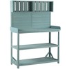 65"H Patio Potting Bench Table, Wooden Farmhouse Garden Workstation with 4 Storage Shelves and Side Hook - ModernLuxe - 4 of 4