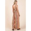 Women's Boho Print Ruffle Strap Tie Back Wide Leg Jumpsuit - mittoshop - 3 of 3