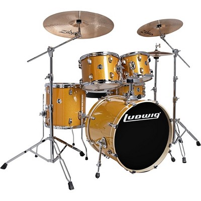Ludwig Element Evolution 5-piece Drum Set with 22 in. Bass Drum and Zildjian "I" Series Cymbals Gold Sparkle