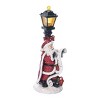 Transpac Resin 12.5 in. Multicolor Christmas Santa with Lamp Post Figurine - 3 of 4