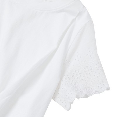 Lands' End Kids Short Sleeve Knotted Tee - X-Small - White — фото 2