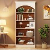 ORRD White & Oak Vintage Library Bookcase, 70.86” Tall 5-Tier Open Shelf with Wall Anchor Kit & Closed Back, for Living Room & Office - 4 of 4