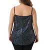 Women's Plus Size Spaghetti Strap Glitter Metallic Concert Outfits V Neck Camisoles - Agnes Orinda - 4 of 4