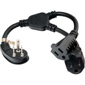 Sanoxy 14 inches Ultra Low Profile Power Extension Cord Splitter Cable 16 AWG (2 NEMA 5-15R to 1 NEMA 5-15P) - 1 of 4