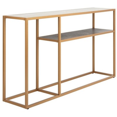 Octavia Transitional 54'' Black & Gold Metal Console Table with Storage