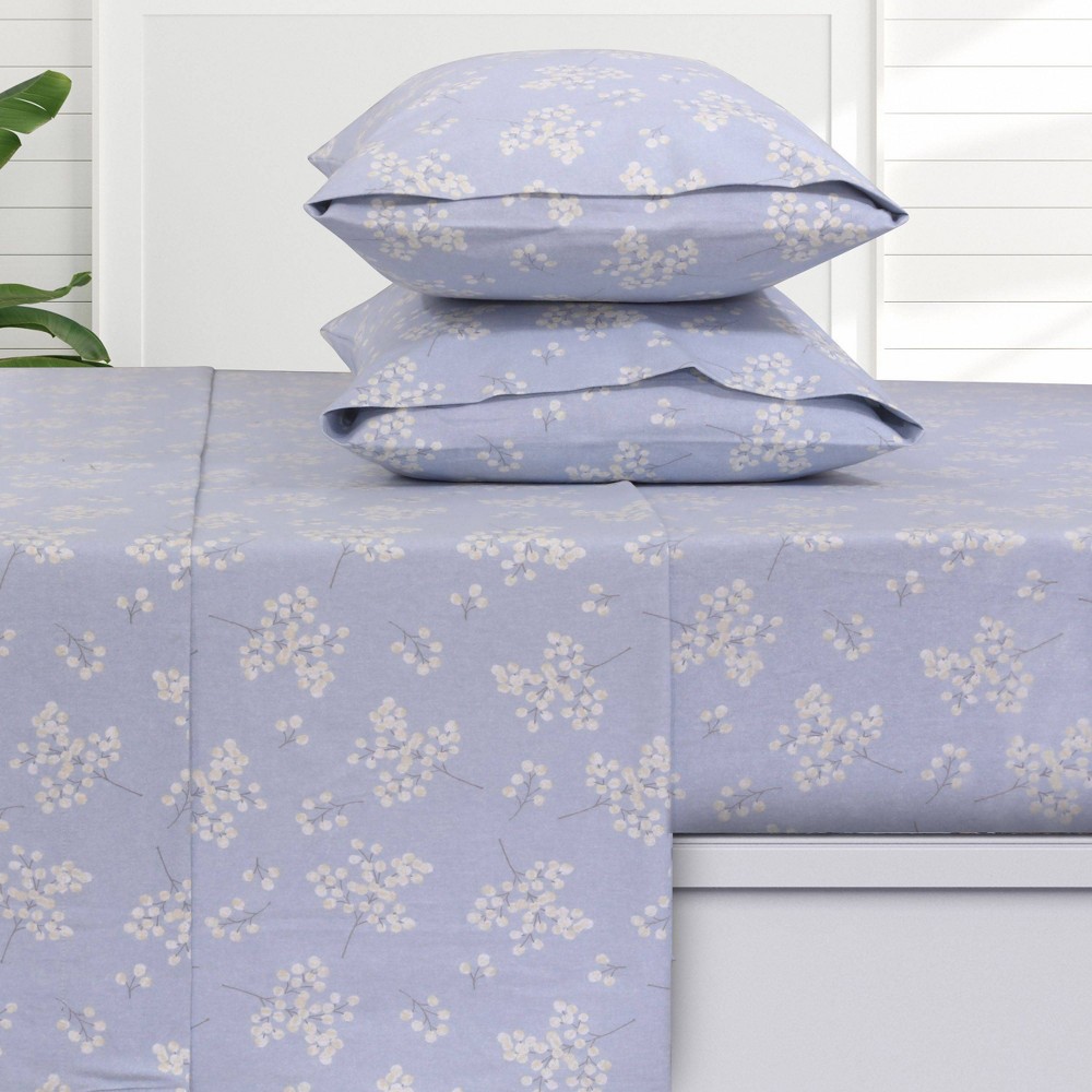 Tribeca Living Twin Extra Long Giovanna German Cotton Flannel Deep Pocket Sheet Set