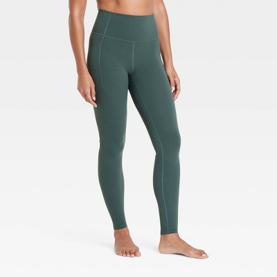 Image of Women's Everyday Soft Ultra High-Rise Pocketed Leggings - All In Motion™ Dark Green M