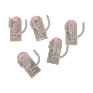 Unique Bargains Utility 3-Hook Adhesive Star 3.15"x1.38" 5 Pcs - 1 of 4