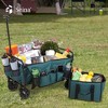 Seina All in One Foldable Garden Wagon with Mulch & Soil Dumper Included, Features Extra Exterior Storage Pockets on Each Side, Green - 4 of 4