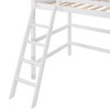 Loft Bed With Ladder,  Twin Size Bed Frame, Wooden Slat Support , Solid Wood , Loft Bed Bedroom Furniture No Spring Box Needed - 3 of 4