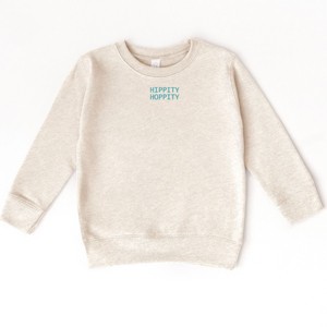 The Juniper Shop Embroidered Hippity Hoppity Stacked Toddler Sweatshirt - 1 of 3