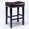NicBex Set of 2 Bar Stools for Kitchen Island,PU Leather Farmhouse Counter Bar Stools,Bar Chairs for Dining Rooms,Kitchens Islands,Black/Brown/Gray - 2 of 4