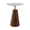 Timeless Marble Top End Table with Sleek Fluted Base Accent - Compact Small Side Table for Home, Covered Patio, or Living Room End Tables - 4 of 4