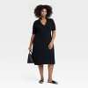 Women's Short Sleeve Ribbed Midi Sweater Dress - Ava & Viv™ - 3 of 3