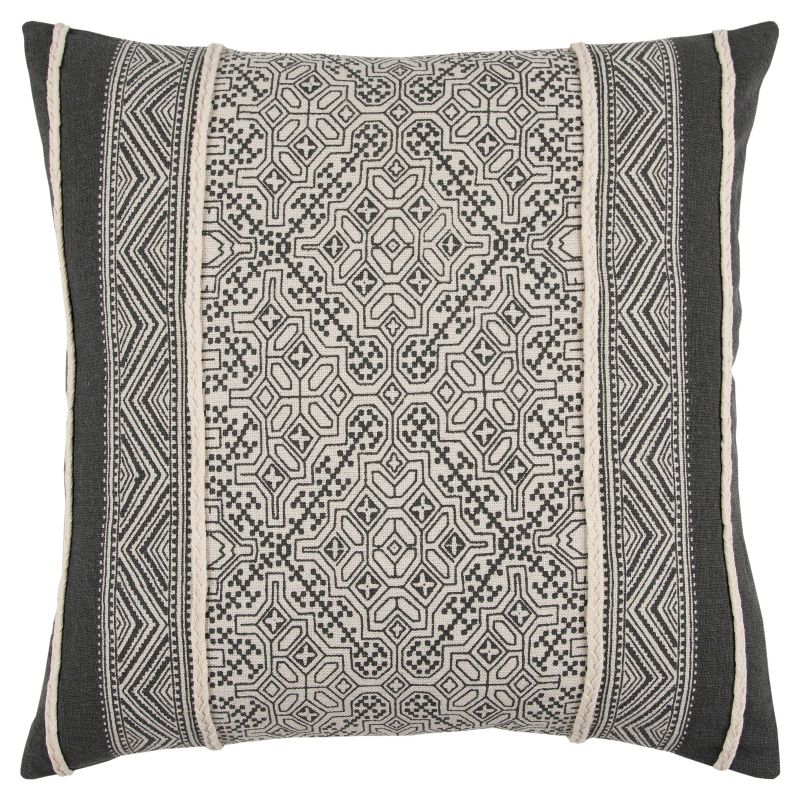 20&#34;x20&#34; Geometric Print Throw Pillow Gray/Natural - Rizzy Home, 1 of 5