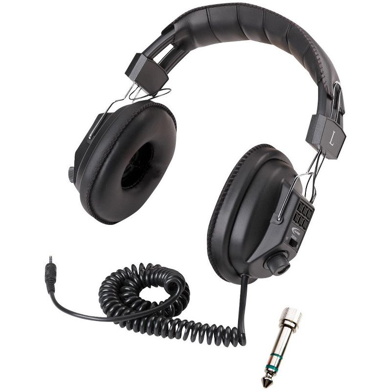 Califone 3068-12 Switchable Stereo/Mono Over-Ear Headphones, 3.5mm with 1/4 inch Adapter Plug, Pack of 12, with Case, 2 of 3