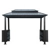 PAGED Aluminum BBQ Outdoor Gazebo Metal Frame with Shelves Serving Tables, Permanent Double Roof Hard top Gazebos - 2 of 4