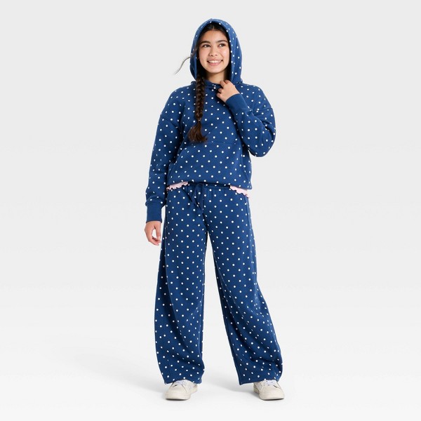 Sudadera con capucha extragrande de lunares para niña - art class™ Azul marino 3