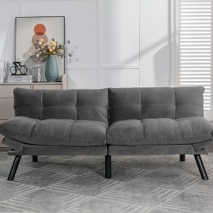 GDFStudio Zari 70.87'' 2-Seater Modern Convertible Foldable Upholstered Sofa Bed, Twin, Light Gray - 1 of 4