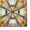 Chloe Lighting Flare Tiffany-Glass Mission Square Window Panel 24" - 3 of 4