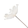 Northlight Beaded Feather Poinsettia Artificial Christmas Pick - 13.75" - White - 3 of 4