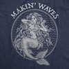 Mens Makin Waves Tshirt Funny Ocean Vacation Mermaid Graphic Novelty Tee - Crazy Dog Men's T Shirt - image 2 of 4