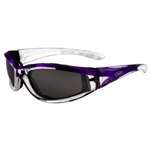 Global Vision Eyewear Flash Point Safety Motorcycle Glasses with Purple Mirror Lenses - 1 of 4