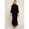 Pinkblush Black Button Down 3/4 Sleeve Maternity Midi Dress - 3 of 4