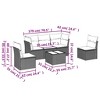 vidaXL 6 Piece Patio Sofa Set with Cushions - Gray With Table - 3 of 4