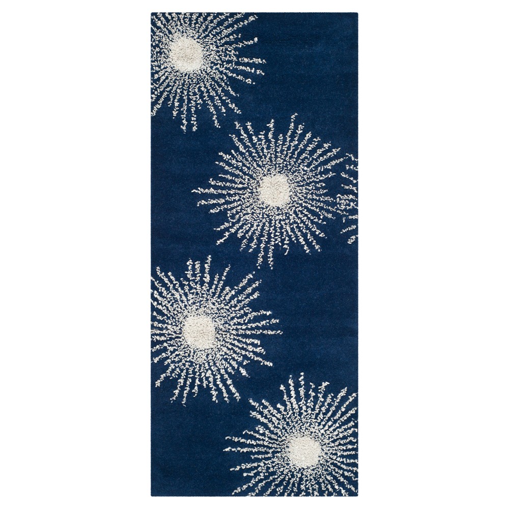 2'6inx8' Runner Amsterdam Dark Blue/Ivory - Safavieh