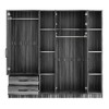 TIRAMISUBEST 6-Door Wardrobe with Shelves & Drawers - Mobile Storage Cabinet with Locking Wheels & Adjustable Shelf | Spacious Closet Organizer - 4 of 4