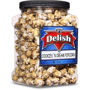 Cookies 'n Cream Popcorn by It's Delish, 16 Oz Jumbo Container - 1 of 4