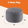 AZL1 Life Concept Accent Chairs Bean Bag Chair Adults Foam Big Beanbag Round Big Sofa for Lounging and Gaming All Ages, Gray, 36"*36"*22" - 4 of 4