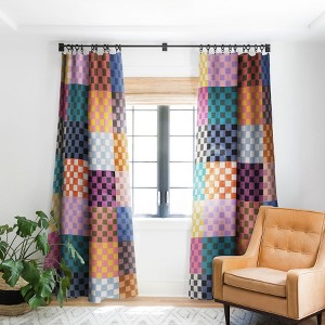 Schatzi Brown Alice Check Multi 84" x 50" Single Panel Blackout Window Curtain - Deny Designs - 1 of 4