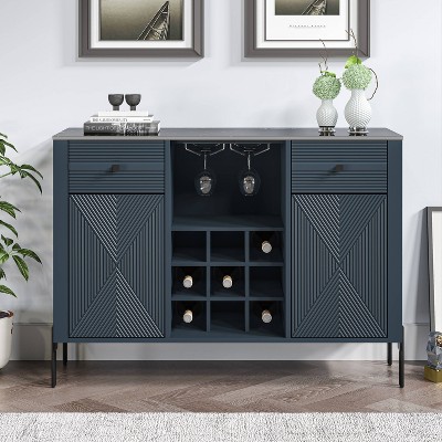 Blue bar store cabinet