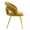 Set of 4 Modern Velvet Dining Chairs with Sculptural Bubble Back and Gold Metal Legs, Upholstered Accent Chairs for Dining Room, Lounge - Panipeachy - 4 of 4