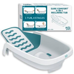 The First Years Sure Comfort 4-in-1 Reclining Newborn to Toddler Baby Bathtub - White - 1 of 4