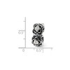 Black Bow Jewelry Sterling Silver and Clear Cubic Zirconia Connector Bead Charm - 3 of 4