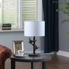 18" Sparrow Birds on A Tree Polyresin Table Lamp Bronze - Ore International: Rustic, Drum Shade, Polyresin Base - 3 of 4