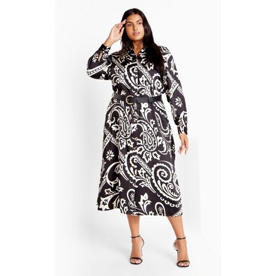 Women's Plus Size Sienna Print Dress - black | CITY CHIC